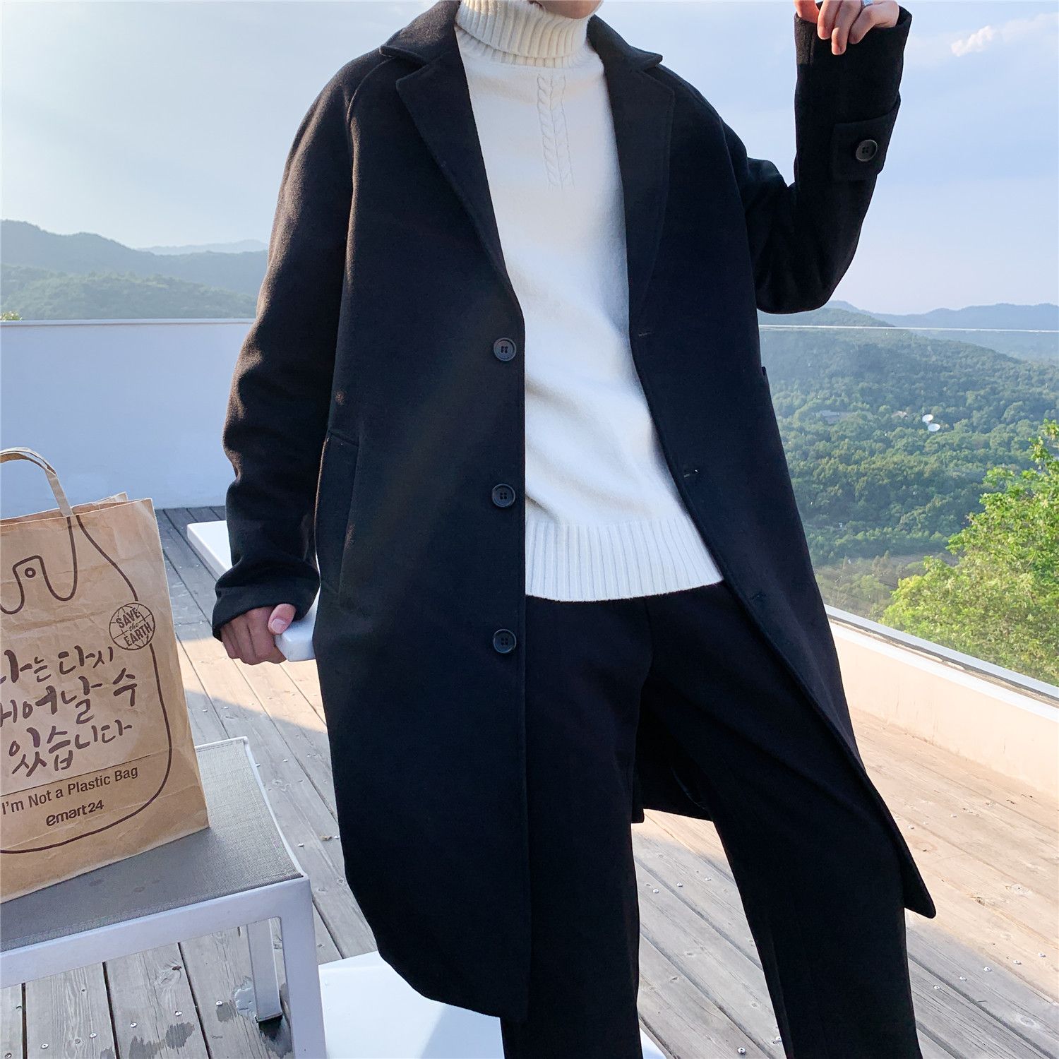 Outdoor Sport Hobbies - Cappotto in Misto Lana Grigio da