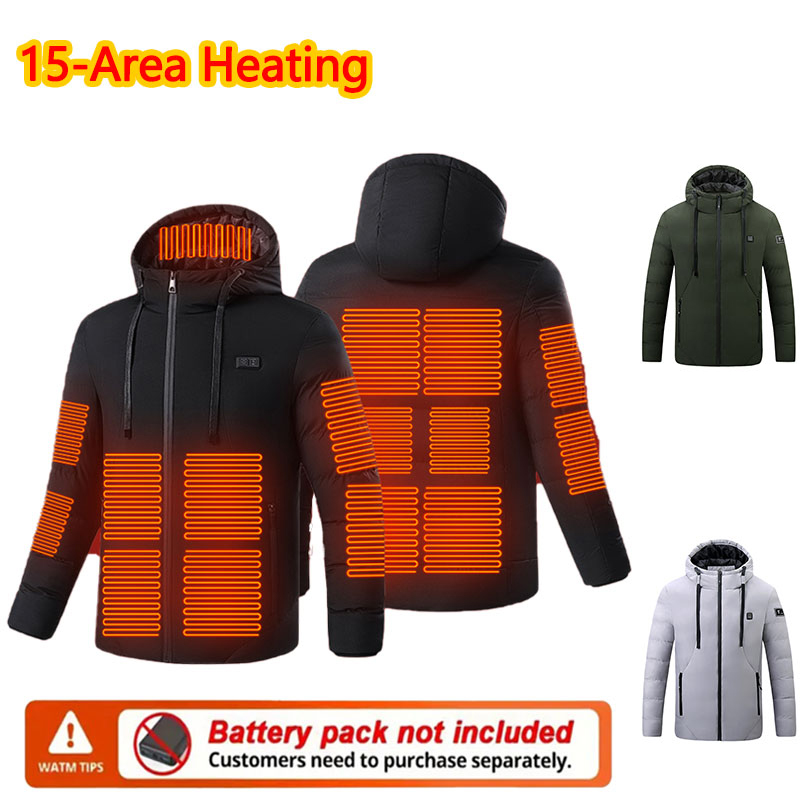 Outdoor Sport Jacket Men - Giacca invernale con cappuccio riscaldata a